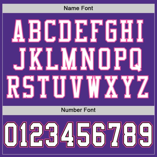 Maglia da football personalizzata autentica viola in maglia bianca, nera e rosa Maglia da football personalizzata autentica viola in maglia bianca, nera e rosa