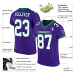 Maglia da football verde bianca Kelly autentica personalizzata viola Maglia da football verde bianca Kelly autentica personalizzata viola