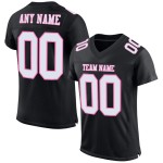 Maglia da calcio autentica personalizzata nera, bianca e rosa Maglia da calcio autentica personalizzata nera, bianca e rosa