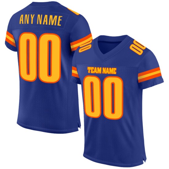 Maglia da calcio personalizzata Royal Mesh oro-arancio autentica Maglia da calcio personalizzata Royal Mesh oro-arancio autentica