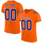 Maglia da calcio personalizzata autentica in mesh arancione viola-bianca Maglia da calcio personalizzata autentica in mesh arancione viola-bianca