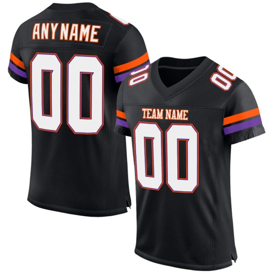 Maglia da calcio autentica personalizzata in rete bianca-arancione nera Maglia da calcio autentica personalizzata in rete bianca-arancione nera