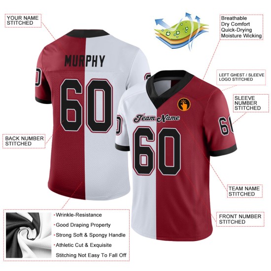 Maglia da calcio personalizzata divisa Cardinal Black-White Fashion Maglia da calcio personalizzata divisa Cardinal Black-White Fashion