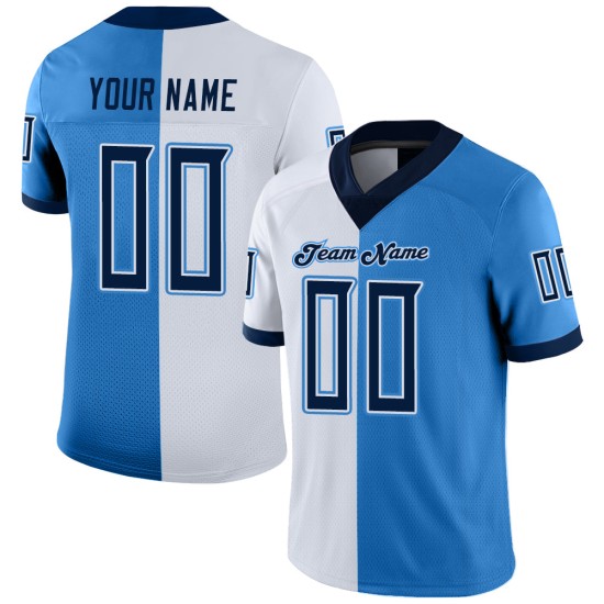 Maglia da calcio personalizzata blu polvere, maglia moda blu navy-bianca divisa Maglia da calcio personalizzata blu polvere, maglia moda blu navy-bianca divisa