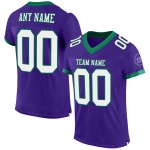 Maglia da football verde bianca Kelly autentica personalizzata viola Maglia da football verde bianca Kelly autentica personalizzata viola