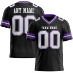 Maglia da football viola-grigia bianca personalizzata in mesh nero autentico Maglia da football viola-grigia bianca personalizzata in mesh nero autentico