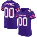 Maglia da football personalizzata autentica viola in maglia bianca, nera e rosa Maglia da football personalizzata autentica viola in maglia bianca, nera e rosa