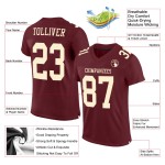 Maglia da football autentica personalizzata in maglia color crema bordeaux Maglia da football autentica personalizzata in maglia color crema bordeaux