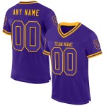 Maglia da football retrò autentica in maglia viola e oro personalizzata Maglia da football retrò autentica in maglia viola e oro personalizzata