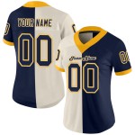 Maglia da calcio blu navy e oro, personalizzata, in rete, moda, crema Maglia da calcio blu navy e oro, personalizzata, in rete, moda, crema