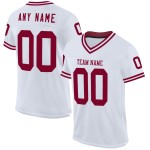 Maglia da football retrò personalizzata autentica in maglia bordeaux bianca Maglia da football retrò personalizzata autentica in maglia bordeaux bianca