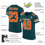 Maglia da football arancione-bianca personalizzata Midnight Green autentica Maglia da football arancione-bianca personalizzata Midnight Green autentica