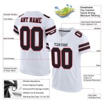Maglia da calcio personalizzata autentica in rete, bianca, nera e rossa Maglia da calcio personalizzata autentica in rete, bianca, nera e rossa