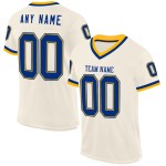 Maglia da football retrò personalizzata autentica color crema Royal-Gold Maglia da football retrò personalizzata autentica color crema Royal-Gold