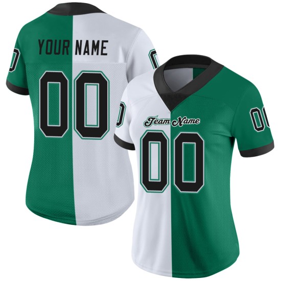 Maglia da calcio in rete alla moda, verde, nera e bianca, personalizzata Kelly Maglia da calcio in rete alla moda, verde, nera e bianca, personalizzata Kelly