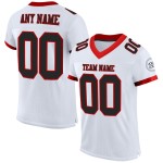 Maglia da calcio autentica nera e rossa personalizzata in maglia bianca Maglia da calcio autentica nera e rossa personalizzata in maglia bianca