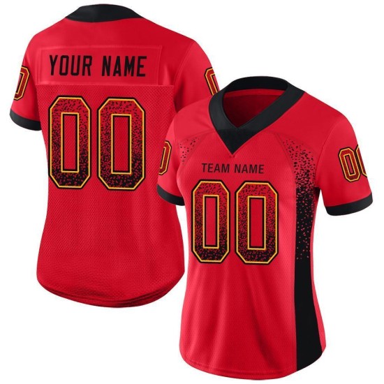 Maglia da calcio Fashion Football Scarlet Mesh Drift Custom Nero-Oro Maglia da calcio Fashion Football Scarlet Mesh Drift Custom Nero-Oro