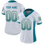 Maglia da football personalizzata Drift Fashion Gold Teal-Old White Mesh Maglia da football personalizzata Drift Fashion Gold Teal-Old White Mesh