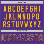 Maglia da football retrò autentica in maglia viola e oro personalizzata Maglia da football retrò autentica in maglia viola e oro personalizzata