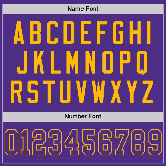 Maglia da football retrò autentica in maglia viola e oro personalizzata Maglia da football retrò autentica in maglia viola e oro personalizzata