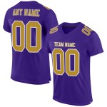 Maglia autentica da football viola personalizzata in maglia oro antico-bianco Maglia autentica da football viola personalizzata in maglia oro antico-bianco
