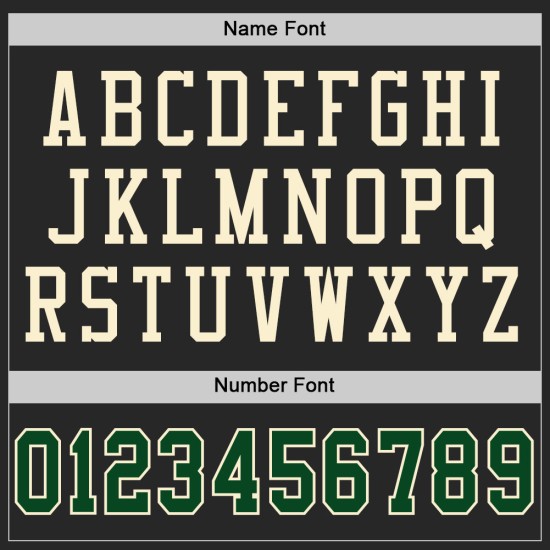 Maglia da football autentica personalizzata verde-crema nera Maglia da football autentica personalizzata verde-crema nera