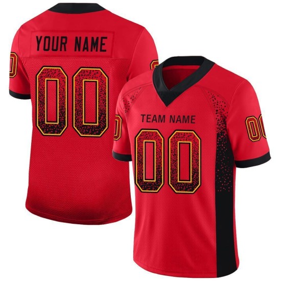 Maglia da calcio Fashion Football Scarlet Mesh Drift Custom Nero-Oro Maglia da calcio Fashion Football Scarlet Mesh Drift Custom Nero-Oro