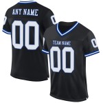 Maglia da football retrò personalizzata, autentica, nera, bianca e blu navy Maglia da football retrò personalizzata, autentica, nera, bianca e blu navy