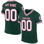 Maglia da calcio a rete autentica retrò personalizzata verde bianco-rossa Maglia da calcio a rete autentica retrò personalizzata verde bianco-rossa