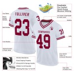 Maglia da football retrò personalizzata autentica in maglia bordeaux bianca Maglia da football retrò personalizzata autentica in maglia bordeaux bianca