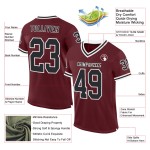 Maglia da football personalizzata bordeaux autentica in rete nera e bianca retrò Maglia da football personalizzata bordeaux autentica in rete nera e bianca retrò
