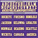 Maglia da football personalizzata vintage, viola, bianca e oro, autentica Maglia da football personalizzata vintage, viola, bianca e oro, autentica