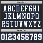 Maglia da football retrò personalizzata, autentica, nera, bianca e blu navy Maglia da football retrò personalizzata, autentica, nera, bianca e blu navy