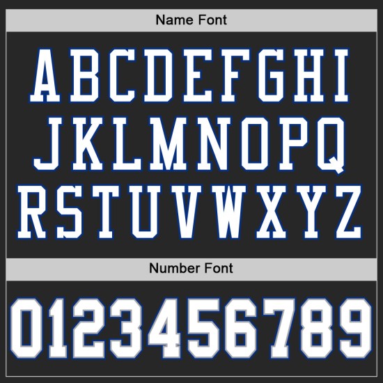 Maglia da football retrò personalizzata, autentica, nera, bianca e blu navy Maglia da football retrò personalizzata, autentica, nera, bianca e blu navy
