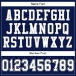 Maglia da football autentica blu navy personalizzata bianco-grigia Maglia da football autentica blu navy personalizzata bianco-grigia