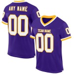 Maglia da football personalizzata vintage, viola, bianca e oro, autentica Maglia da football personalizzata vintage, viola, bianca e oro, autentica