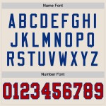 Maglia da football americano personalizzata, autentica, in maglia rossa, color crema, stile Royal-White Maglia da football americano personalizzata, autentica, in maglia rossa, color crema, stile Royal-White