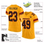 Maglia da football personalizzata autentica in maglia nera e rossa oro Maglia da football personalizzata autentica in maglia nera e rossa oro