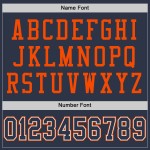Maglia da football autentica bianca-arancione personalizzata in blu navy Maglia da football autentica bianca-arancione personalizzata in blu navy