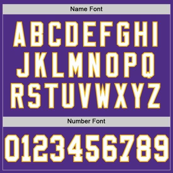 Maglia da football personalizzata vintage, viola, bianca e oro, autentica Maglia da football personalizzata vintage, viola, bianca e oro, autentica