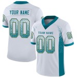 Maglia da football personalizzata Drift Fashion Gold Teal-Old White Mesh Maglia da football personalizzata Drift Fashion Gold Teal-Old White Mesh