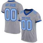 Maglia da calcio personalizzata, leggera, autentica, grigia e blu royal Maglia da calcio personalizzata, leggera, autentica, grigia e blu royal