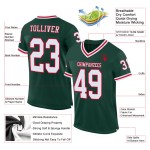 Maglia da calcio a rete autentica retrò personalizzata verde bianco-rossa Maglia da calcio a rete autentica retrò personalizzata verde bianco-rossa