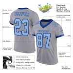 Maglia da calcio personalizzata, leggera, autentica, grigia e blu royal Maglia da calcio personalizzata, leggera, autentica, grigia e blu royal