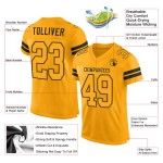 Maglia da calcio autentica personalizzata in maglia oro-nera oro Maglia da calcio autentica personalizzata in maglia oro-nera oro