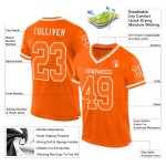 Maglia da football personalizzata, autentica, bianca e arancione, stile retrò Maglia da football personalizzata, autentica, bianca e arancione, stile retrò