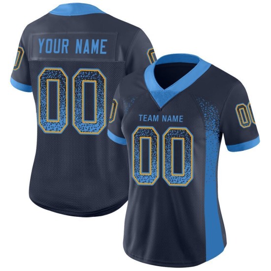 Maglia da football blu navy, moda, blu polvere-oro, personalizzata Drift Mesh Maglia da football blu navy, moda, blu polvere-oro, personalizzata Drift Mesh