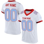 Maglia da calcio personalizzata autentica in rete, bianca, blu e rossa, leggera Maglia da calcio personalizzata autentica in rete, bianca, blu e rossa, leggera