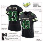 Maglia da football autentica personalizzata verde-crema nera Maglia da football autentica personalizzata verde-crema nera