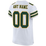 Maglia da calcio a rete bianca verde-oro personalizzata autentica Maglia da calcio a rete bianca verde-oro personalizzata autentica